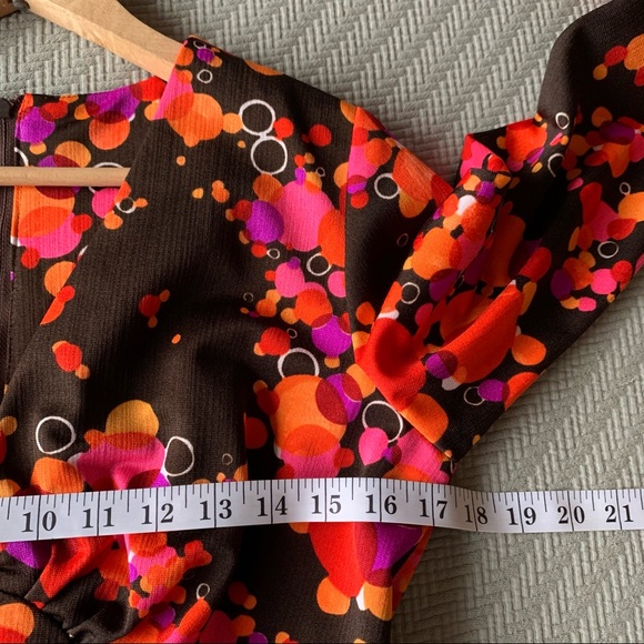 Vtg Maxi Dress Handmade Long Sleeves Multicolored - Picture 11 of 16